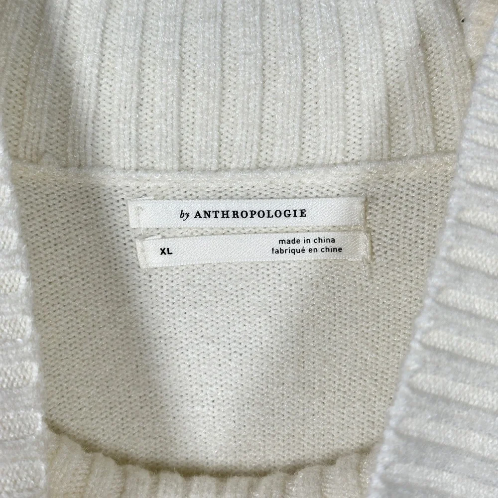 By Anthropologie cozy essential ribbed mock neck button shoulder knit sweater XL - Picture 8 of 14